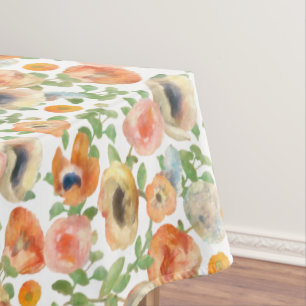 Orange Spring Flowers Tablecloth