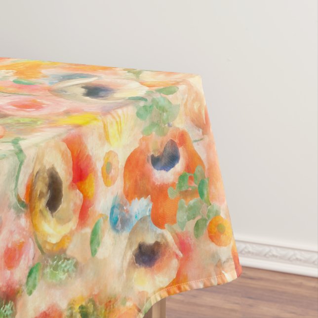 Orange Spring Flowers Tablecloth (In Situ)