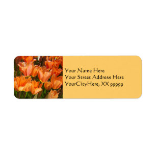 Orange Spring Return Address Labels Tulips