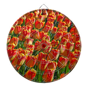Orange spring tulips dartboard