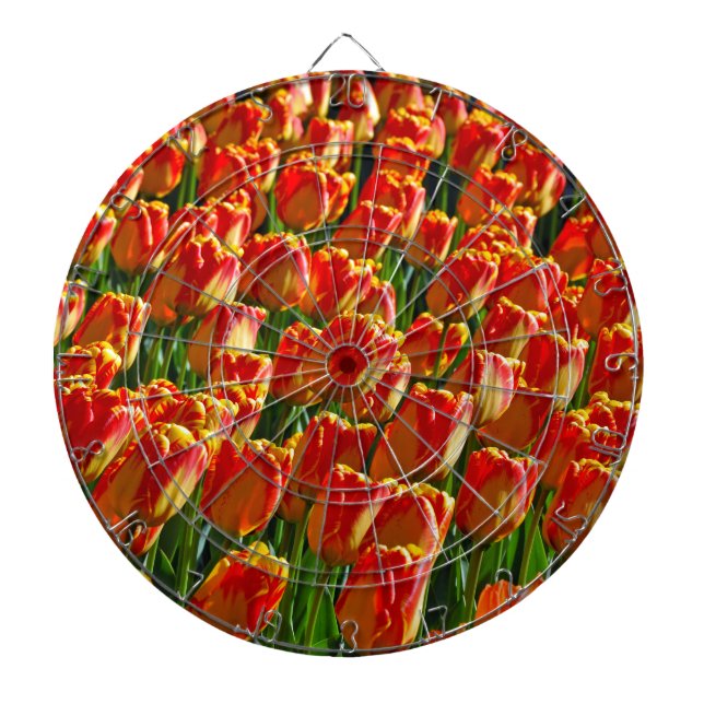 Orange spring tulips dartboard (Front)