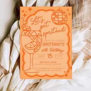 Orange Spritz 30th Birthday Invitation, Lets get  Invitation