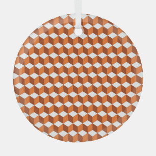 Orange Square: Abstract Vintage Background Glass Tree Decoration