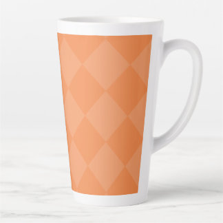 Orange Square Diamonds Pattern Latte Mug
