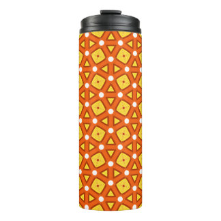 Orange square & triangle naïve retro pattern thermal tumbler