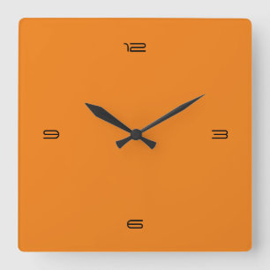 Orange  square wall clock