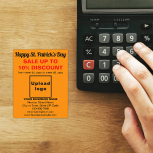 Orange St. Patrick's Day Business Sale Flyer