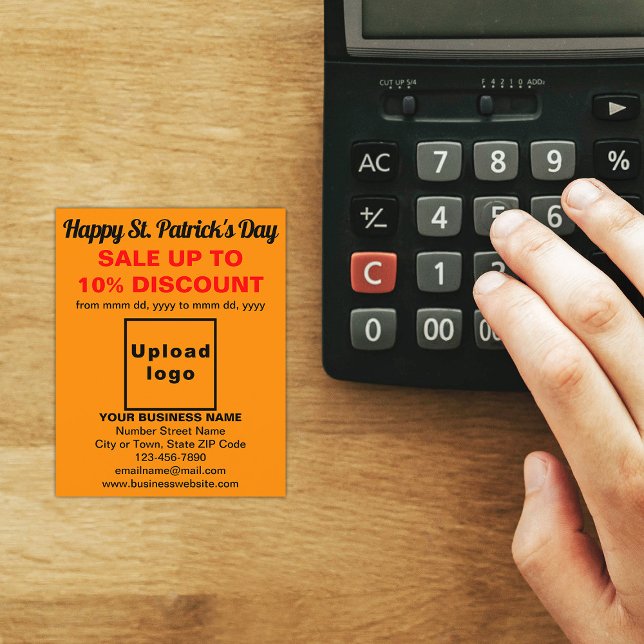 Orange St. Patrick's Day Business Sale Flyer (Orange St. Patrick's Day business sale flyer)