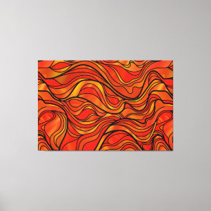 Orange Stained Glass Abstract Canvas Print