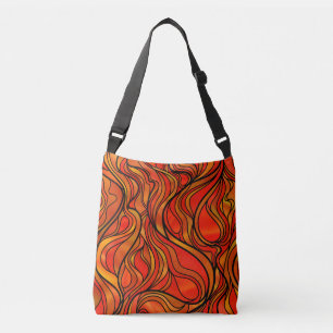 Orange Stained Glass Abstract Crossbody Bag