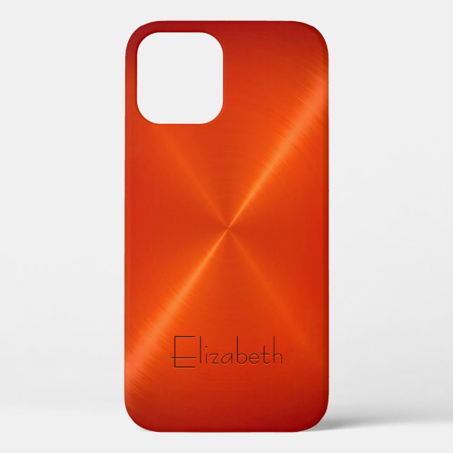 Orange Stainless Steel Metal Look Case-Mate iPhone Case (Back)