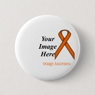 Orange Standard Ribbon by Kenneth Yoncich 6 Cm Round Badge
