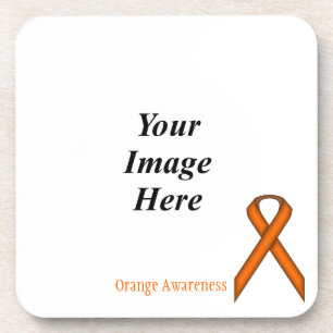 Orange Standard Ribbon by Kenneth Yoncich Coaster