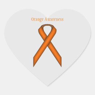 Orange Standard Ribbon by Kenneth Yoncich Heart Sticker