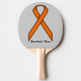 Orange Standard Ribbon by Kenneth Yoncich Ping Pong Paddle