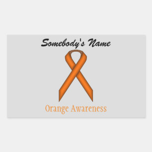 Orange Standard Ribbon by Kenneth Yoncich Rectangular Sticker