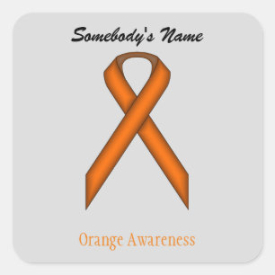 Orange Standard Ribbon by Kenneth Yoncich Square Sticker