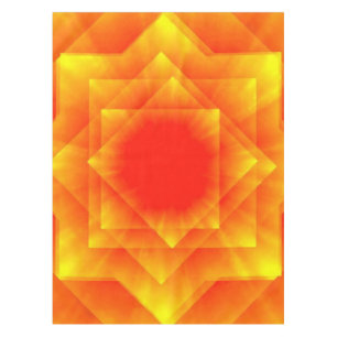 Orange Star Cotton Tablecloth, 52"x70" Tablecloth