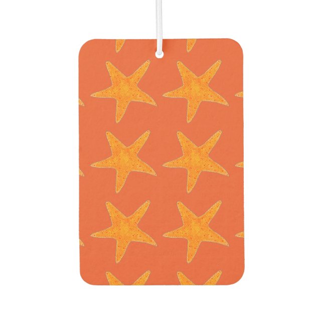 Orange Star Fish Starfish Ocean Beach Marine Life Car Air Freshener (Front)