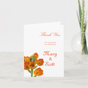 Orange Star of Bethlehem Wedding thankyou Thank You Card