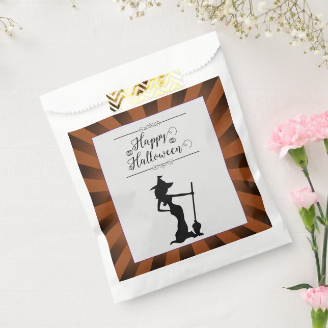 Orange Starburst Witch Halloween Favour Bag (Sealed)