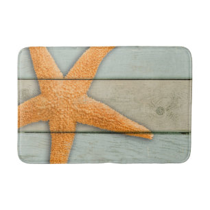 Orange Starfish Bath Mat