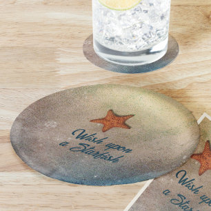 Orange Starfish in the Sand and Surf Customisable Paper Plate
