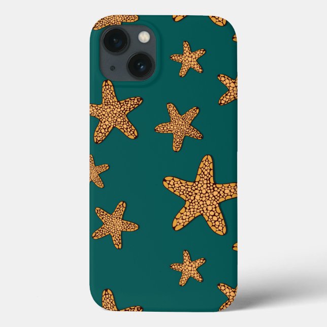 Orange Starfish Pattern Case-Mate iPhone Case (Back)