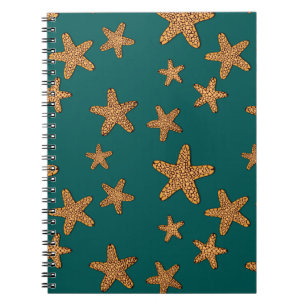 Orange Starfish Pattern Notebook