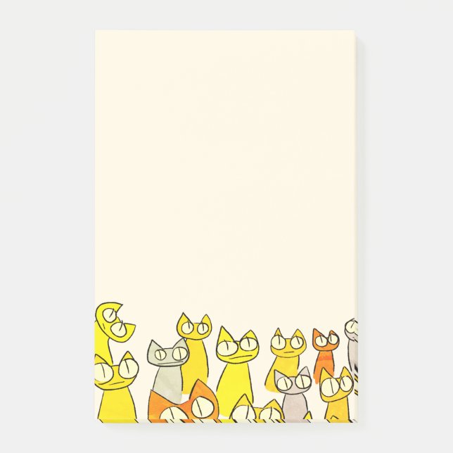 Orange Staring lot Cats Post-it Notes (Front)