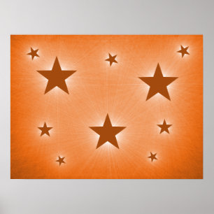 Orange Stars in the Night Sky Poster