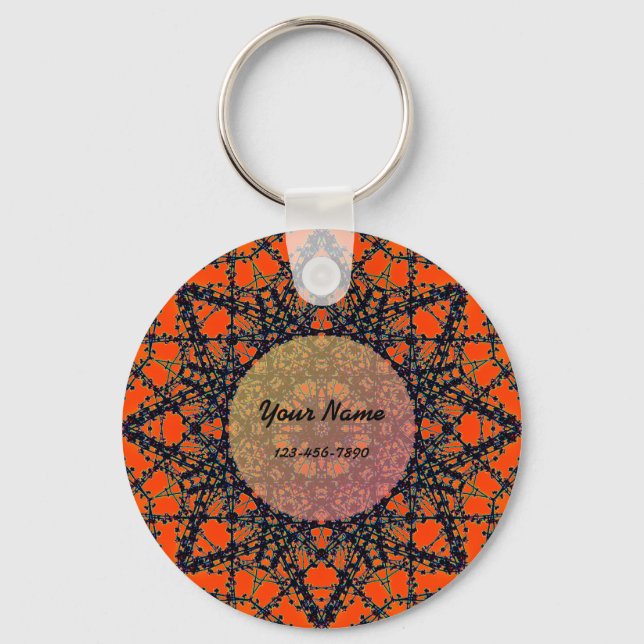 Orange Stars Key Ring (Front)