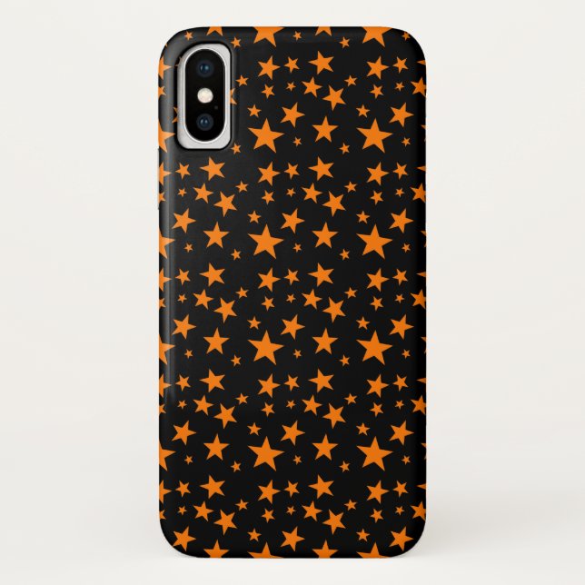 Orange Stars on Black | Halloween Fun Case-Mate iPhone Case (Back)