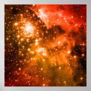 Orange Stars Poster