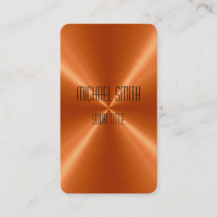 Orange Steel Metal Business Card