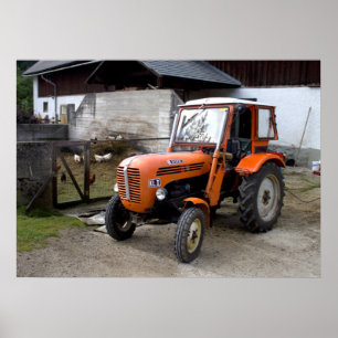 Orange Steyr Tractor KL II Poster