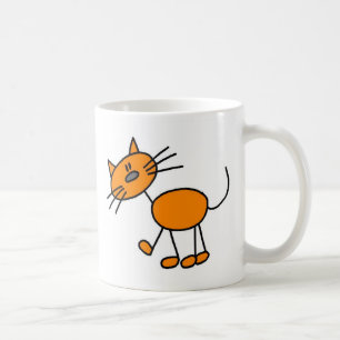 Orange Stick Figure Cat Mug