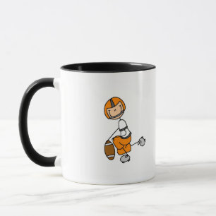 Orange Stick Figure Football Tshirts and Gifts Mug