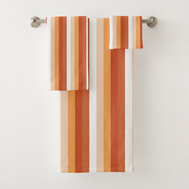 Orange Stipes Bath Towel Set (Insitu)