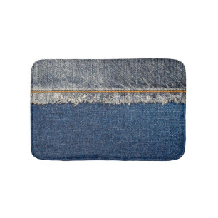 Orange Stitch, Double Denim Patch. Bath Mat