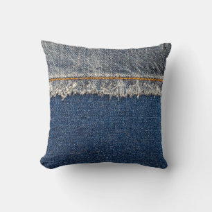Orange Stitch, Double Denim Patch. Cushion