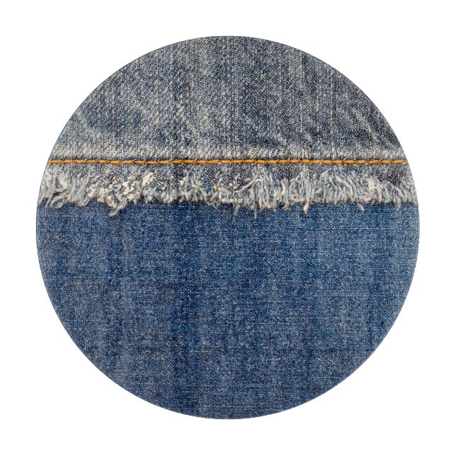Orange Stitch, Double Denim Patch. Cutting Board (Front)