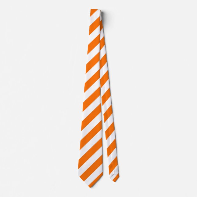Orange Stripe gift for men Tie (Front)