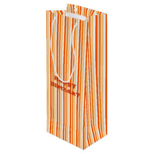 Orange Stripe Paper Wine Gift-Bag Gift Bag