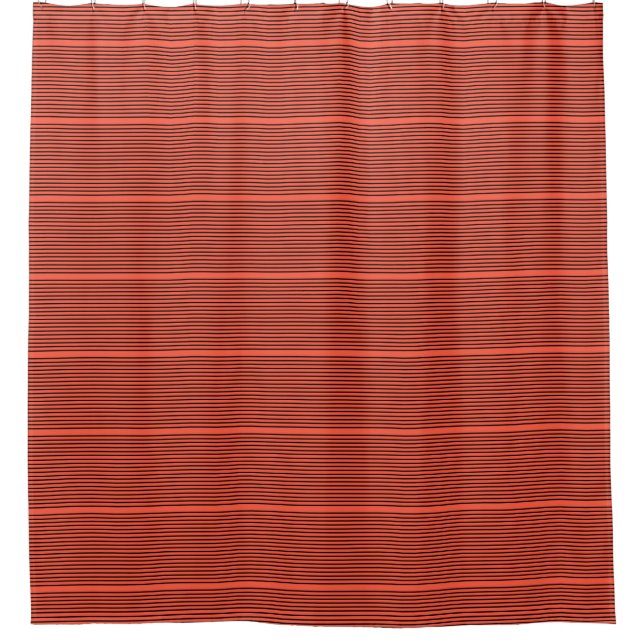 Orange Stripe Shower Curtain (Front)