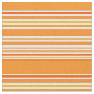 Orange Striped Retro Cool Fabric