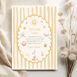 Orange Striped Silly Goose Birthday Thank You Card