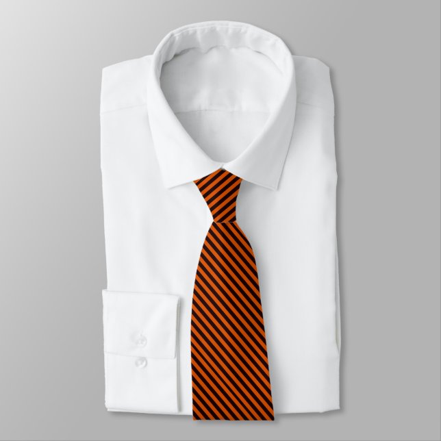 orange striped  tie (Tied)