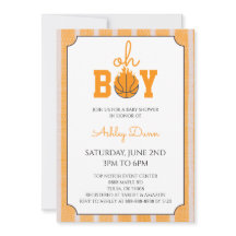 Orange Stripes Basketball Baby Shower