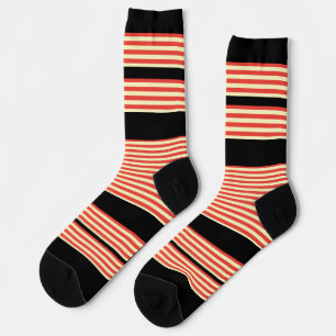 Orange Stripes Black Socks